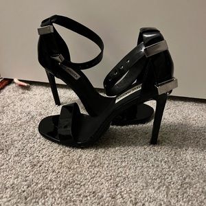 Black ankle belt high heel Steve Maddens